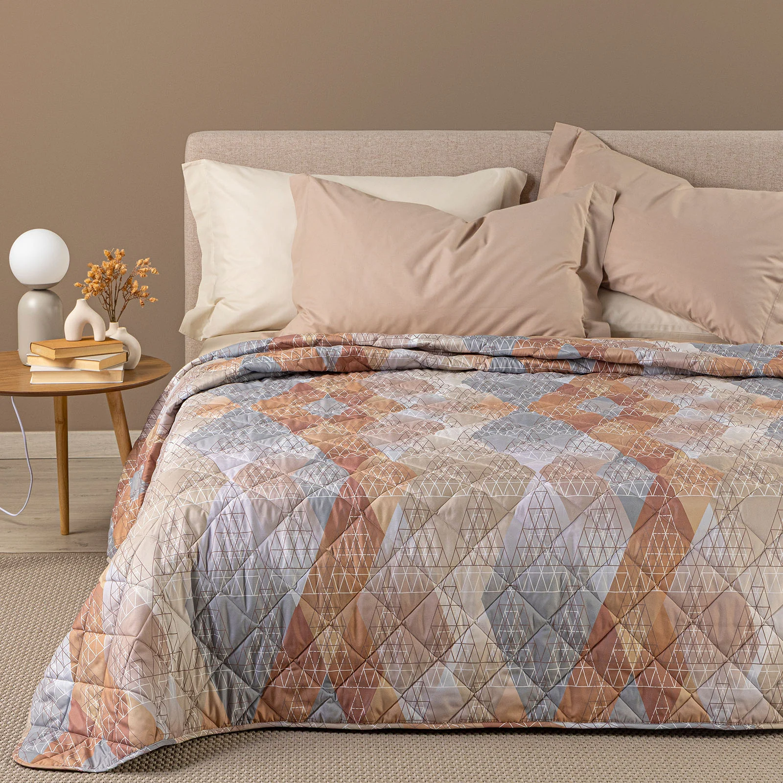 Copriletto Trapuntato In Microfibra Fusion Singolo Ambra Modern