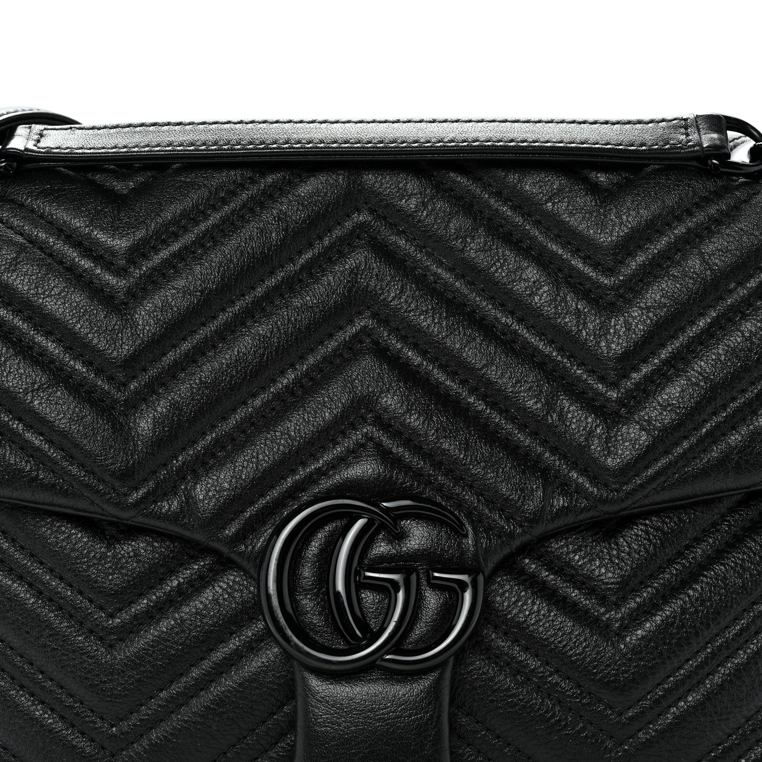 Soft Calfskin Matelasse Medium GG Marmont Shoulder Bag Black - Top Club