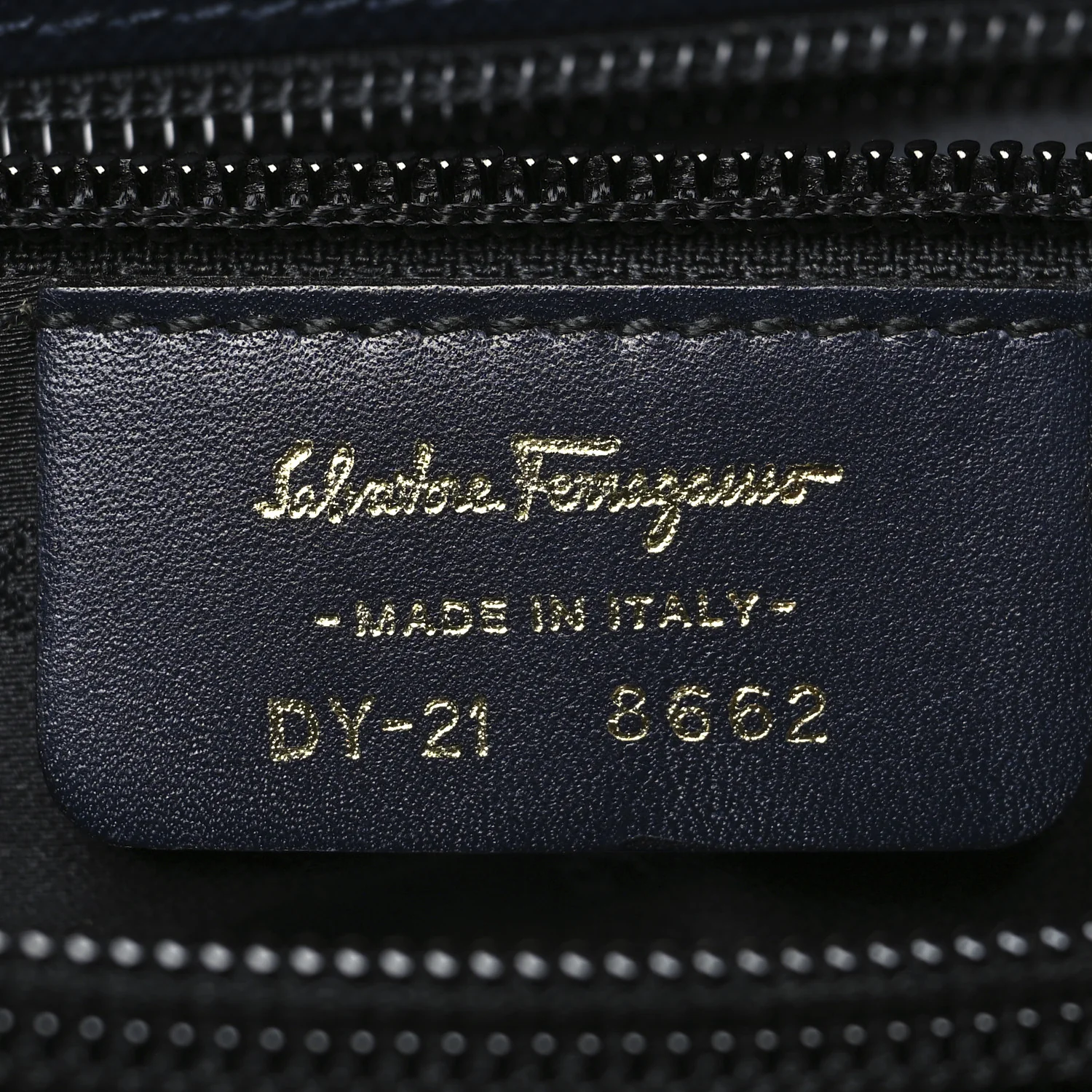 Hammered Calfskin Trifolio Shoulder Bag Navy - Top Club