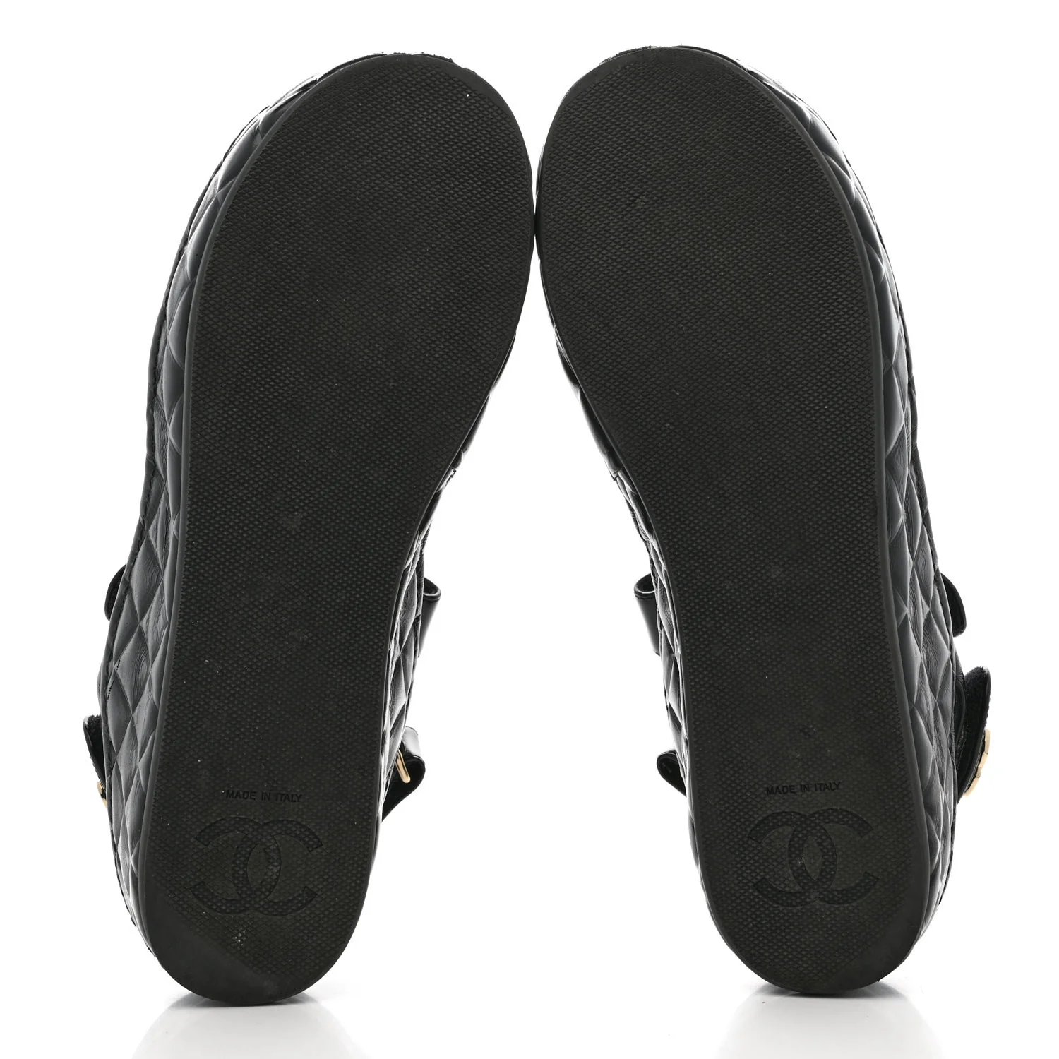 Shiny Calfskin Logo Platform Sandals 39 Black - Top Club