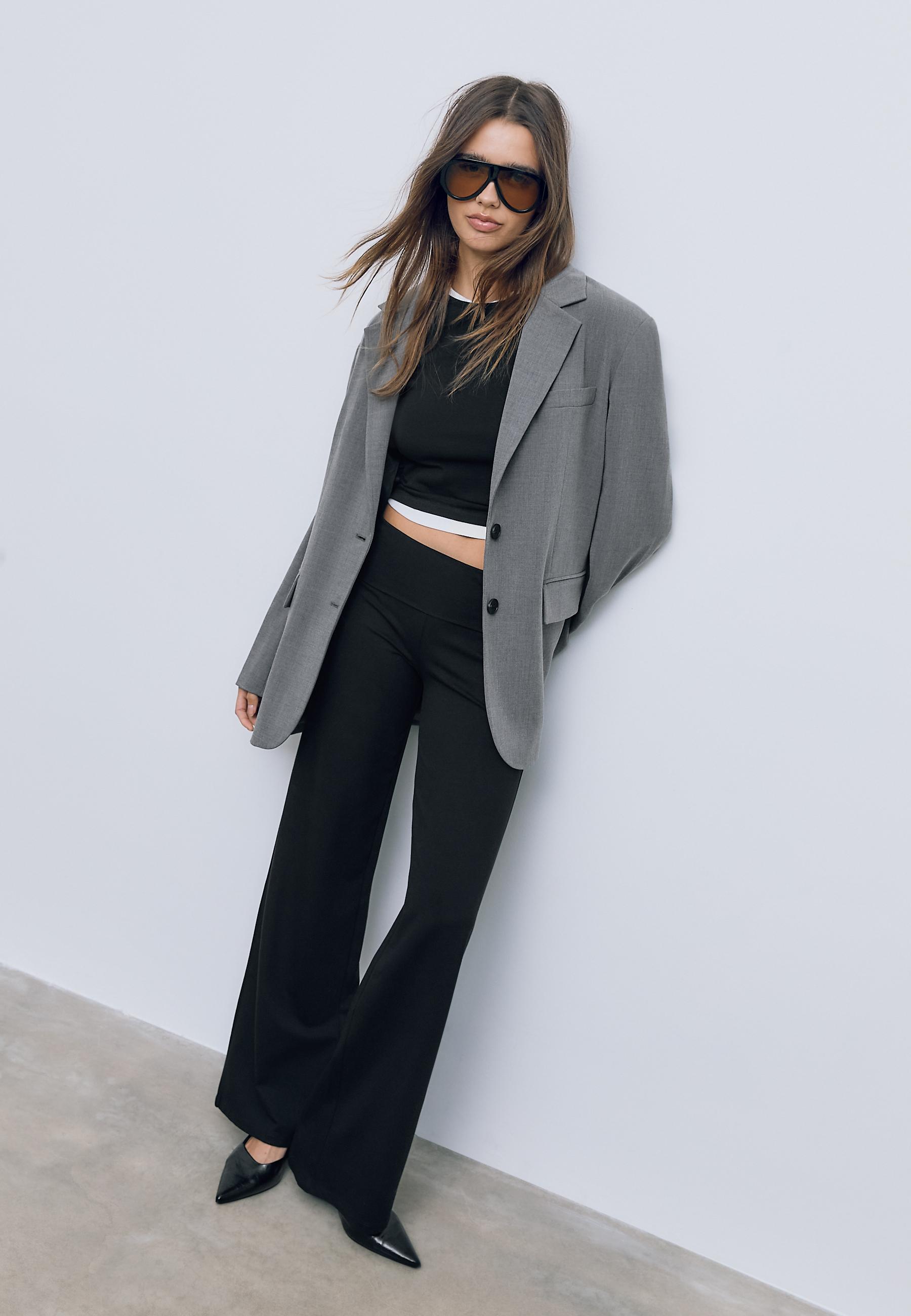 MESH TROUSERS WITH FOLD-OVER WAIST