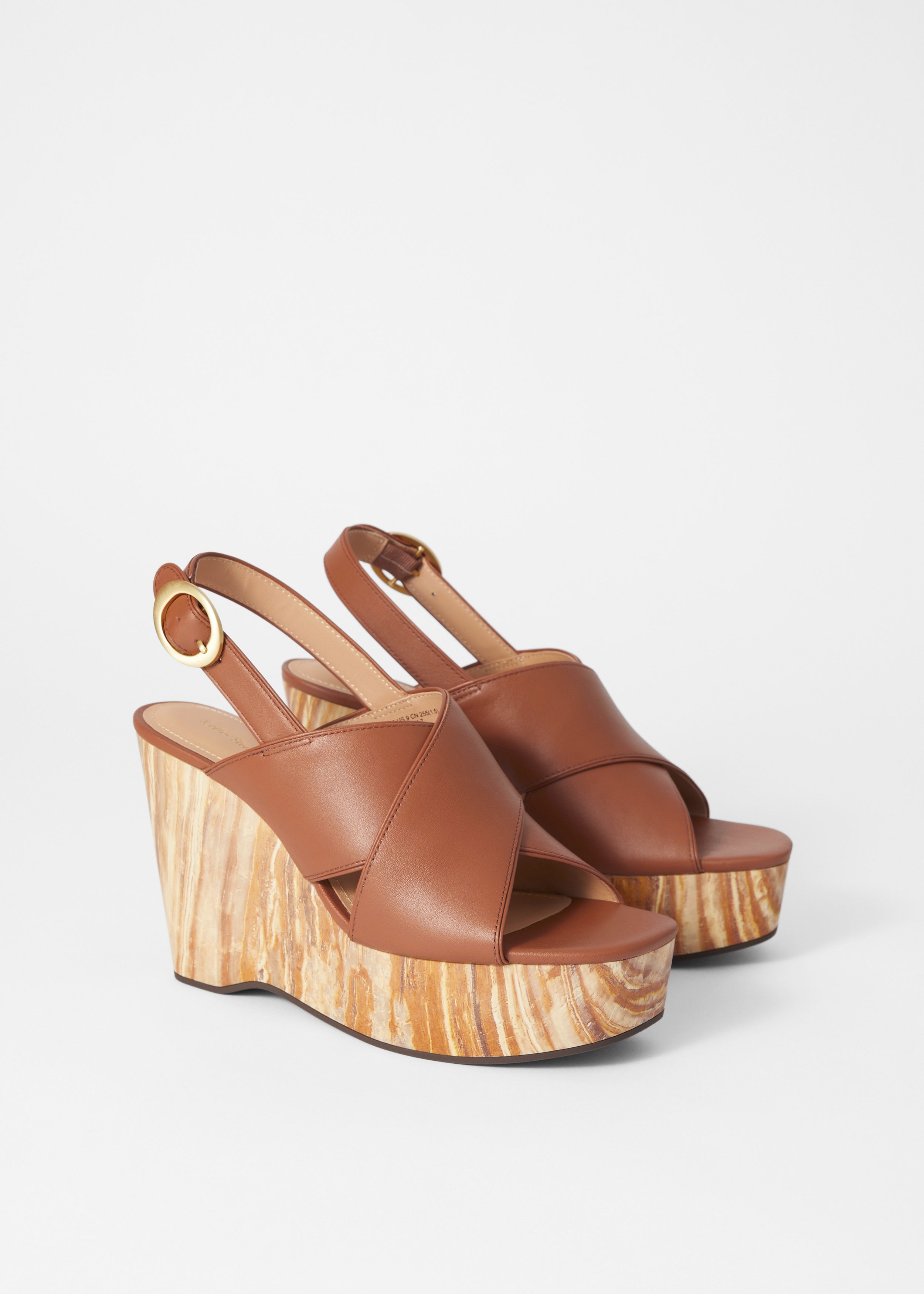 & Other Stories LEATHER PLATFORM WEDGE SANDALS
