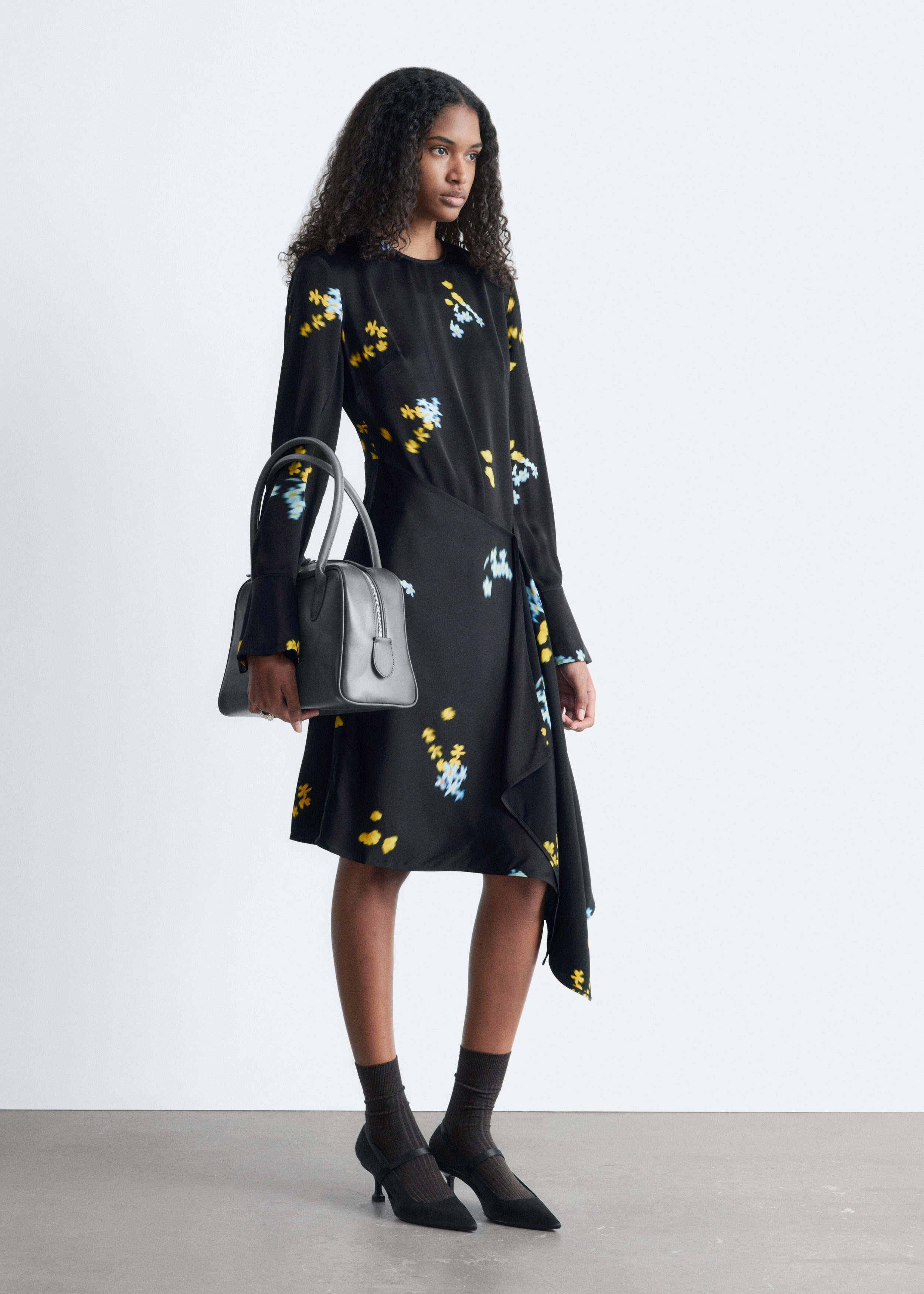 & Other Stories ASYMMETRIC LONG-SLEEVE MINI DRESS