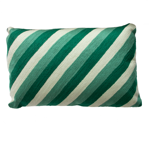 Kussen Stripe linnen wool green