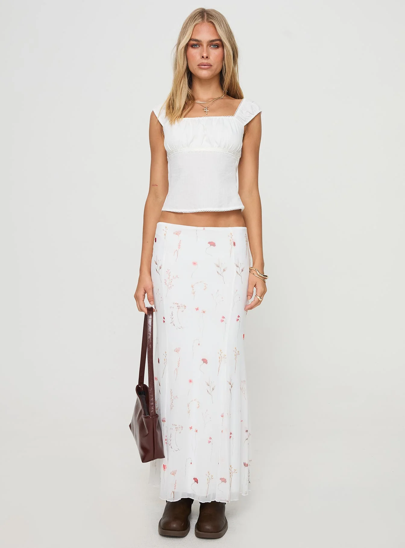 Breezewood Maxi Skirt White