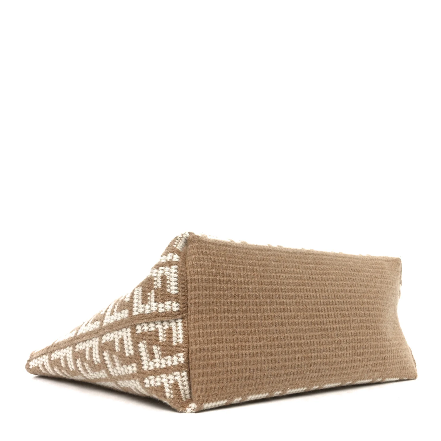 Cashmere Knit FF Large Shopper Tote Cammello - Top Club