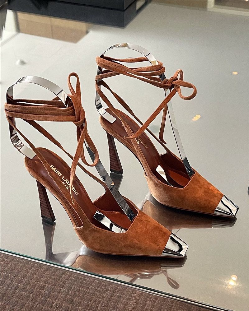 YSL suede strap temperament high heels - Sneaker Replica Workshop