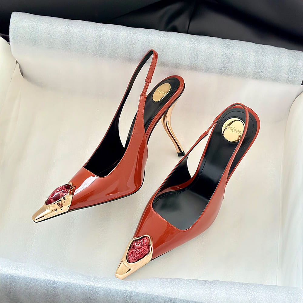 YSL Loulou Slingback Pumps in Patent Leather - Top Club
