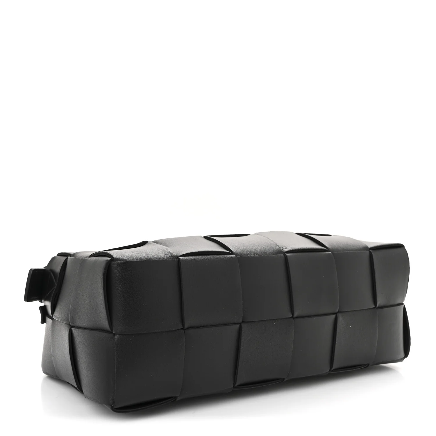 Lambskin Maxi Intrecciato Brick Cassette Bag Black - Top Club