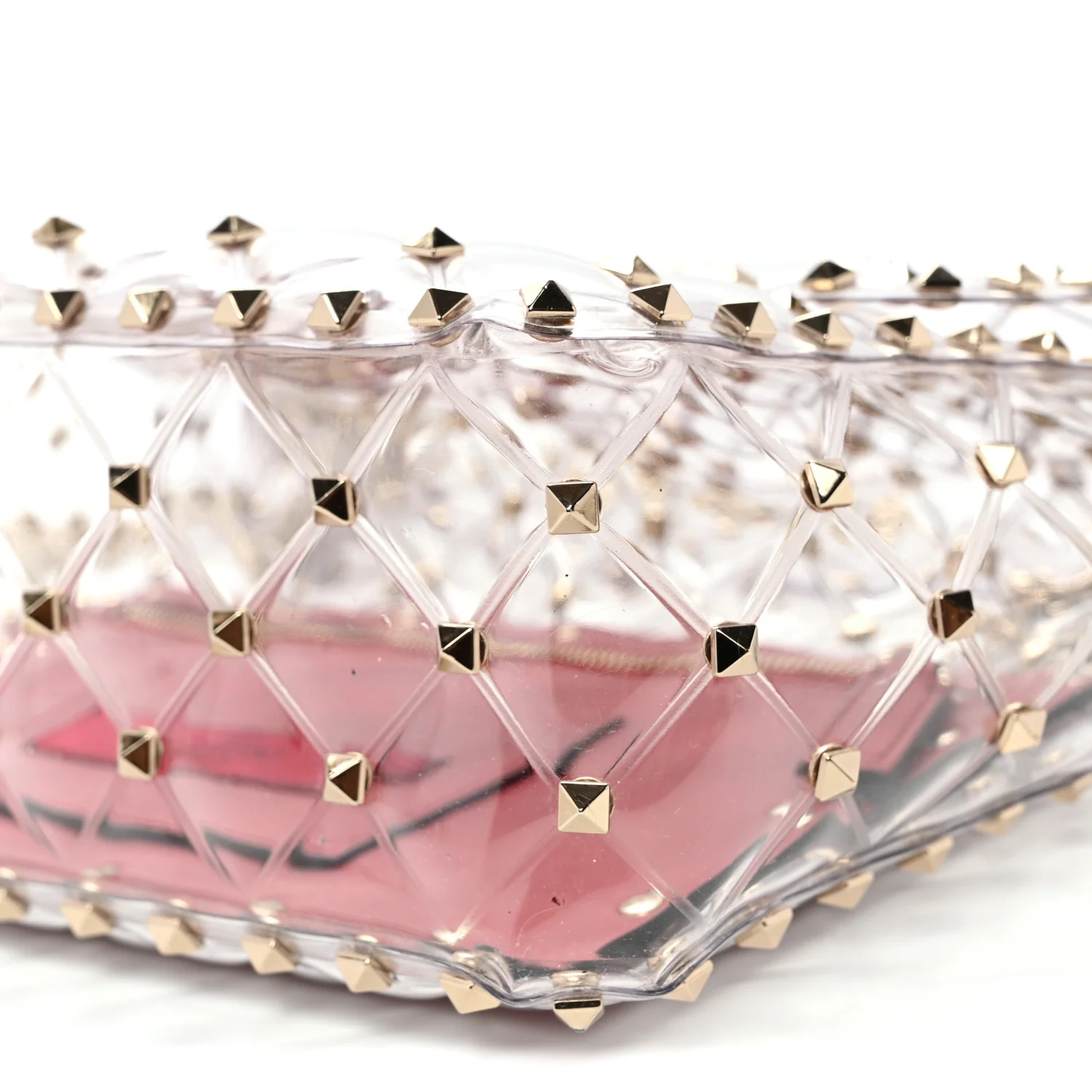 PVC Medium Rockstud Spike Shoulder Bag - Top Club