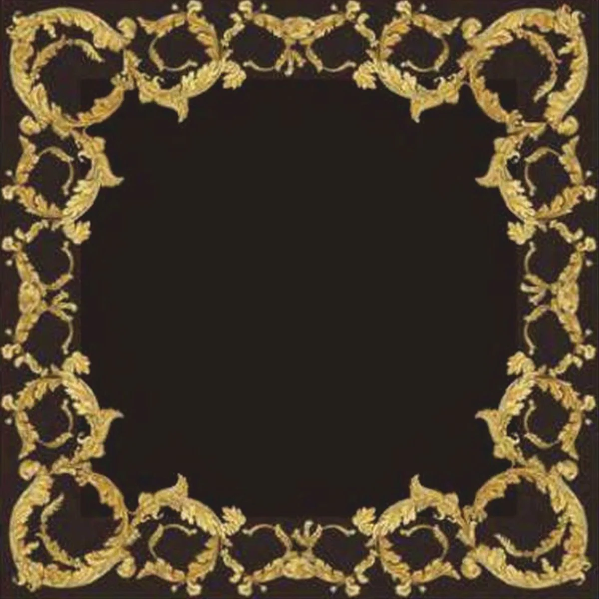 Luxury Baroque Hotel Carpet Black / Gold - Various Sizes