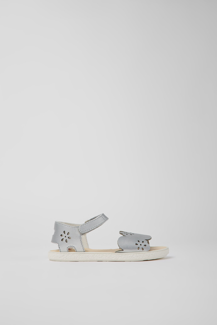 Miko silver leather sandals for girls
