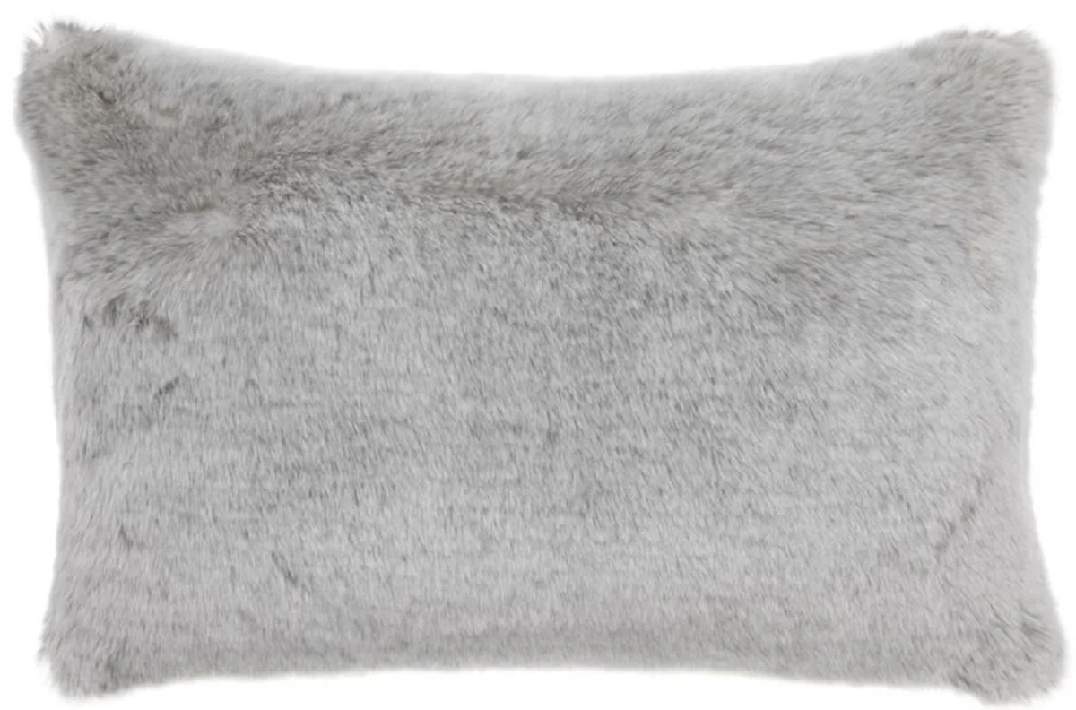 Luxury faux fur cushion light gray 60 x 40 cm - living room decoration accessories