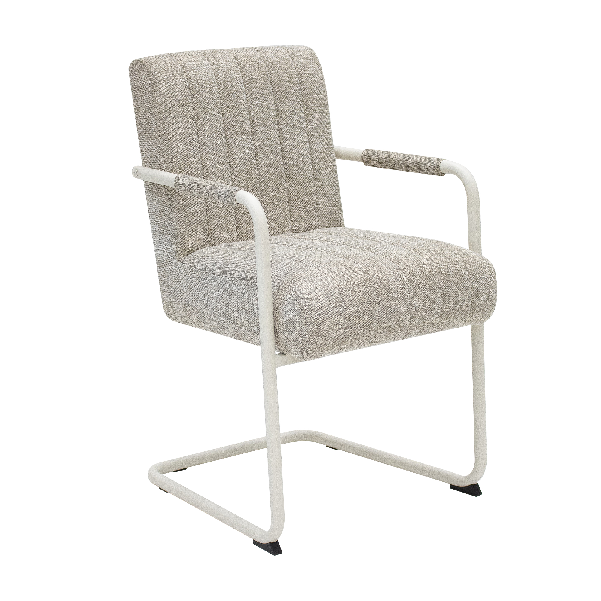 Kick Eetkamerstoel Isa - beige (wit frame)