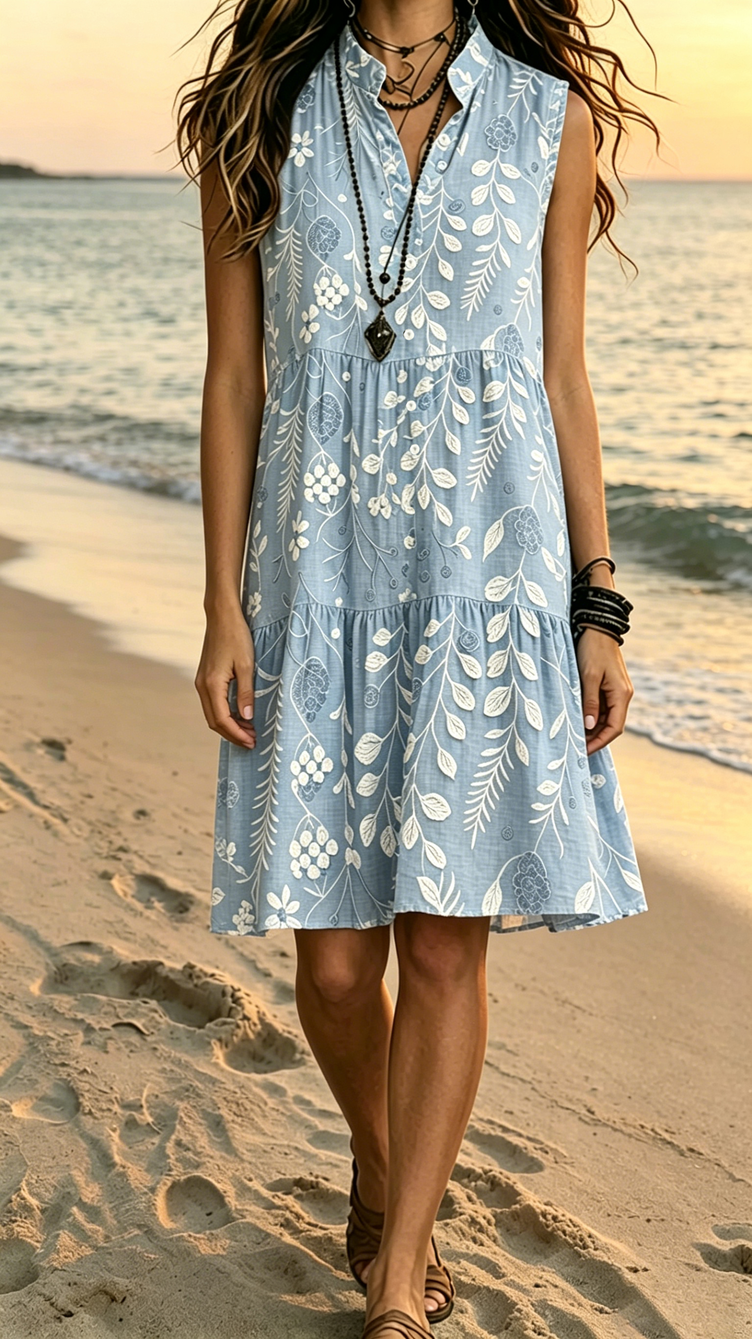 【Buy 2 Free Shipping】Bohemian-Style Printed Sleeveless Maxi Dress with Shirt Collar - Nordfashionstorm - Women's Clothing, Fashion for You - Nordfashionstorm.com