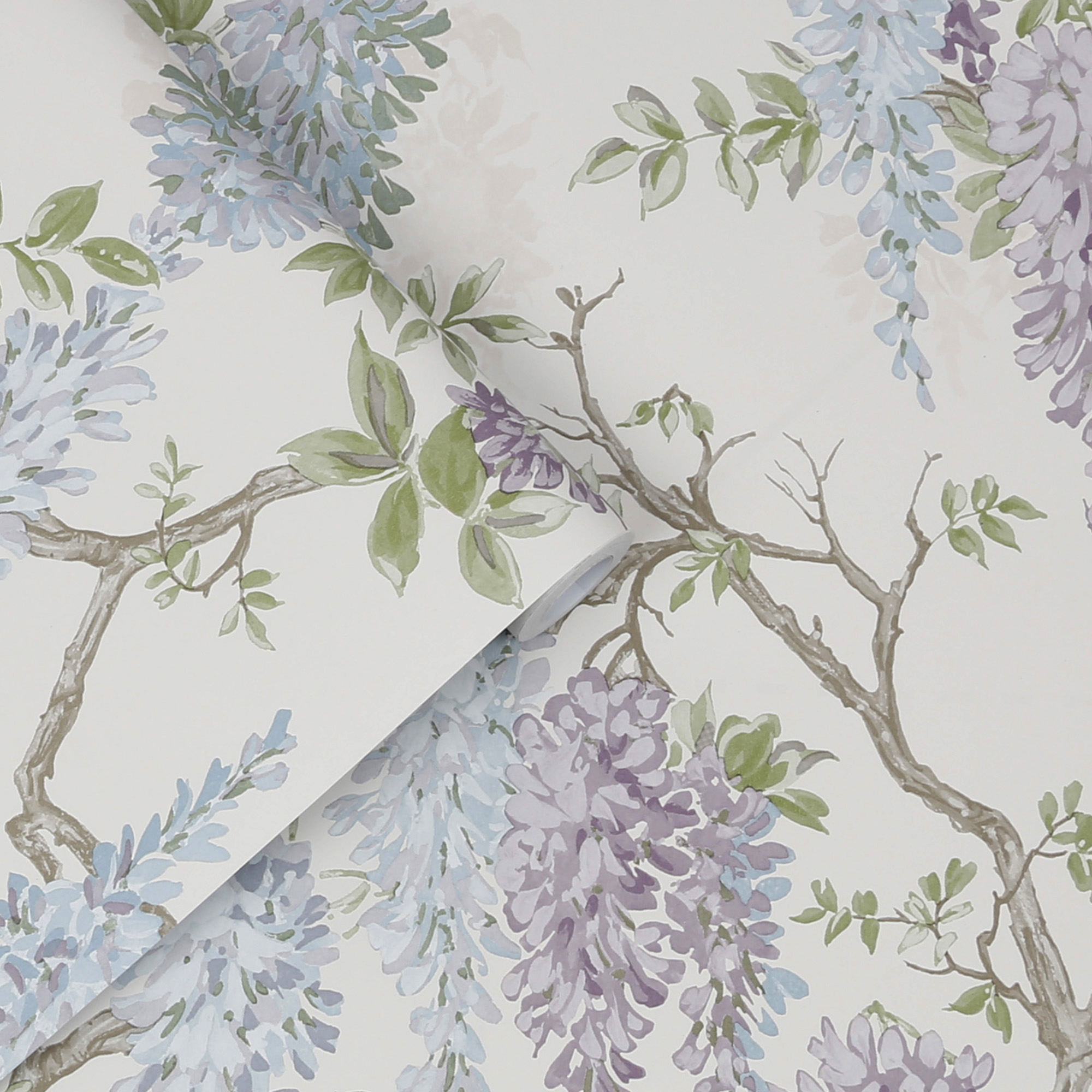 Vliesbehang wisteria garden pale iris
