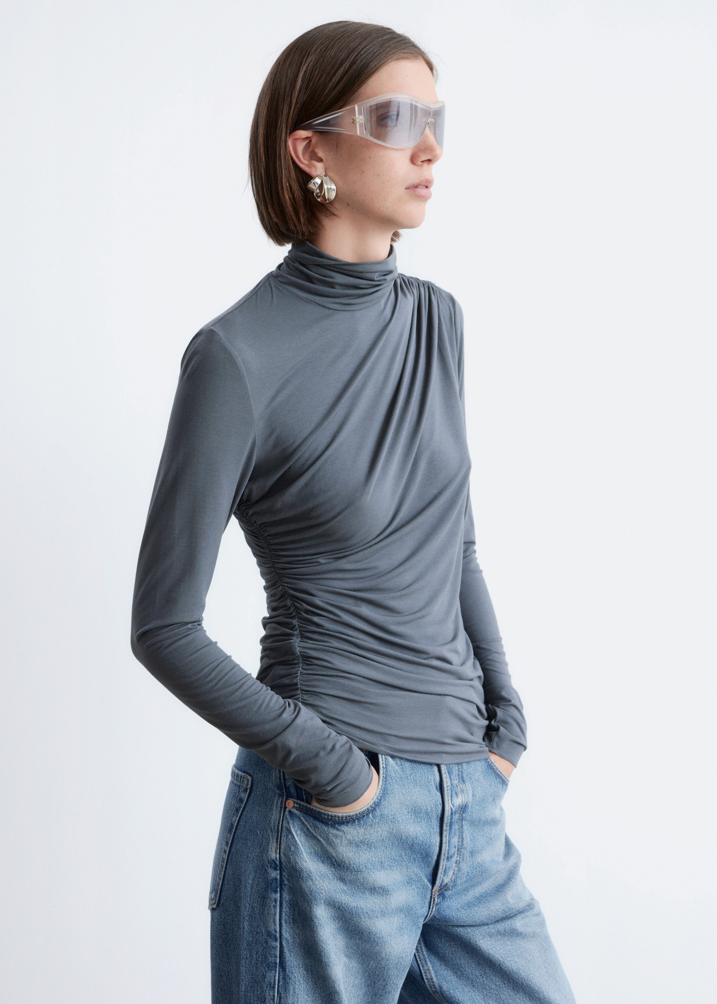 & Other Stories DRAPED TURTLENECK TOP