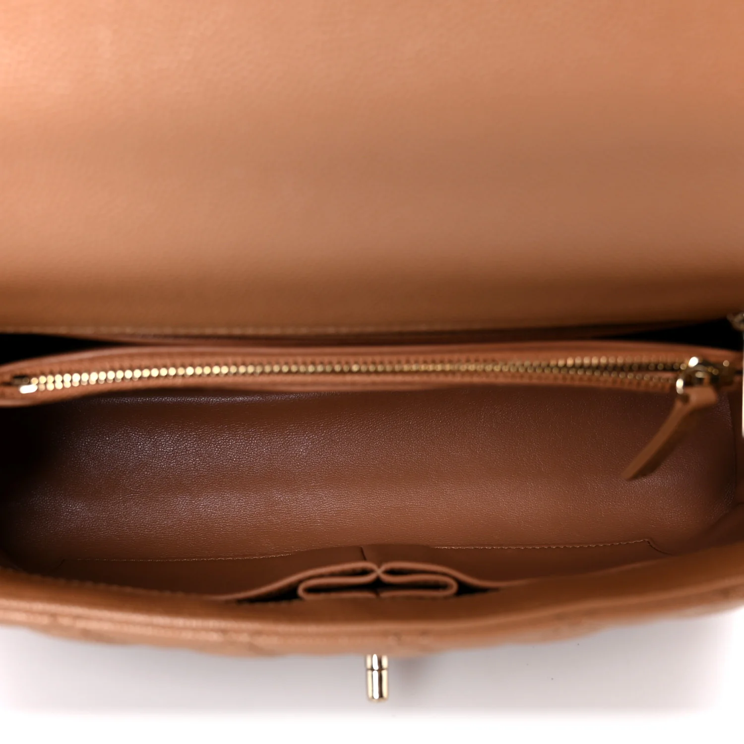 Caviar Quilted Small Coco Handle Flap Brown - Top Club