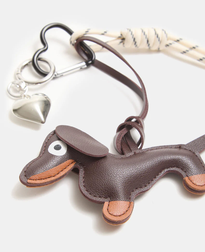 Pimkie Déco de sac chien en simili avec corde et cœur