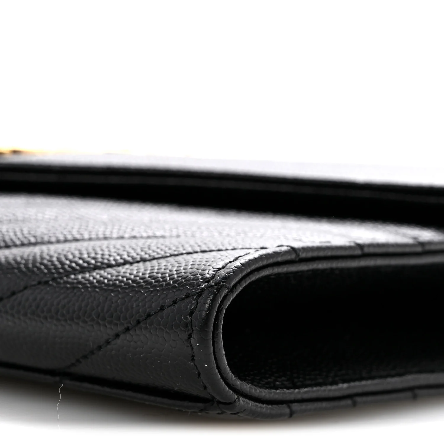 Grain De Poudre Matelasse Chevron Monogram Envelope Clutch Black - Top Club