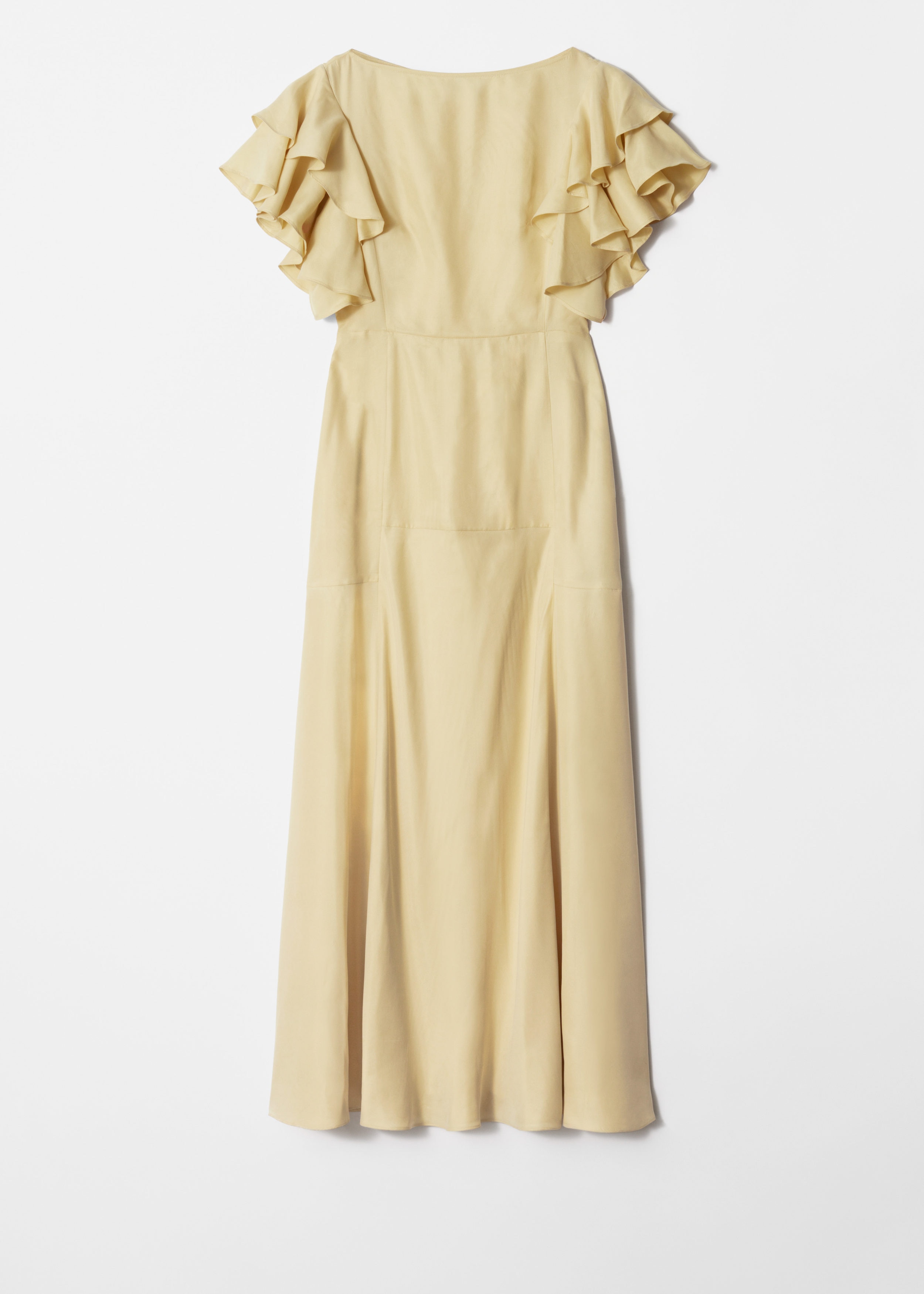 & Other Stories FRILLED SATIN MAXI DRESS
