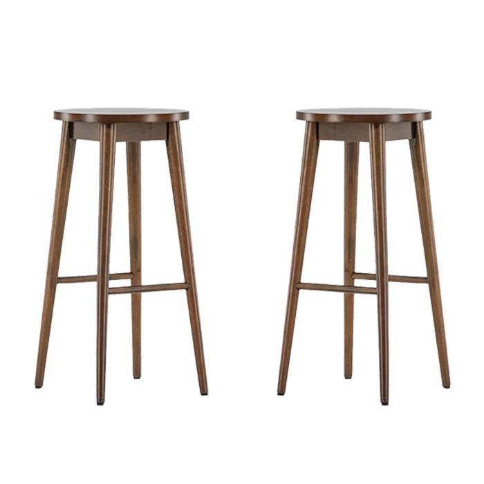 Barkruk Jur hout - 75 cm Donkerbruin - set van 2