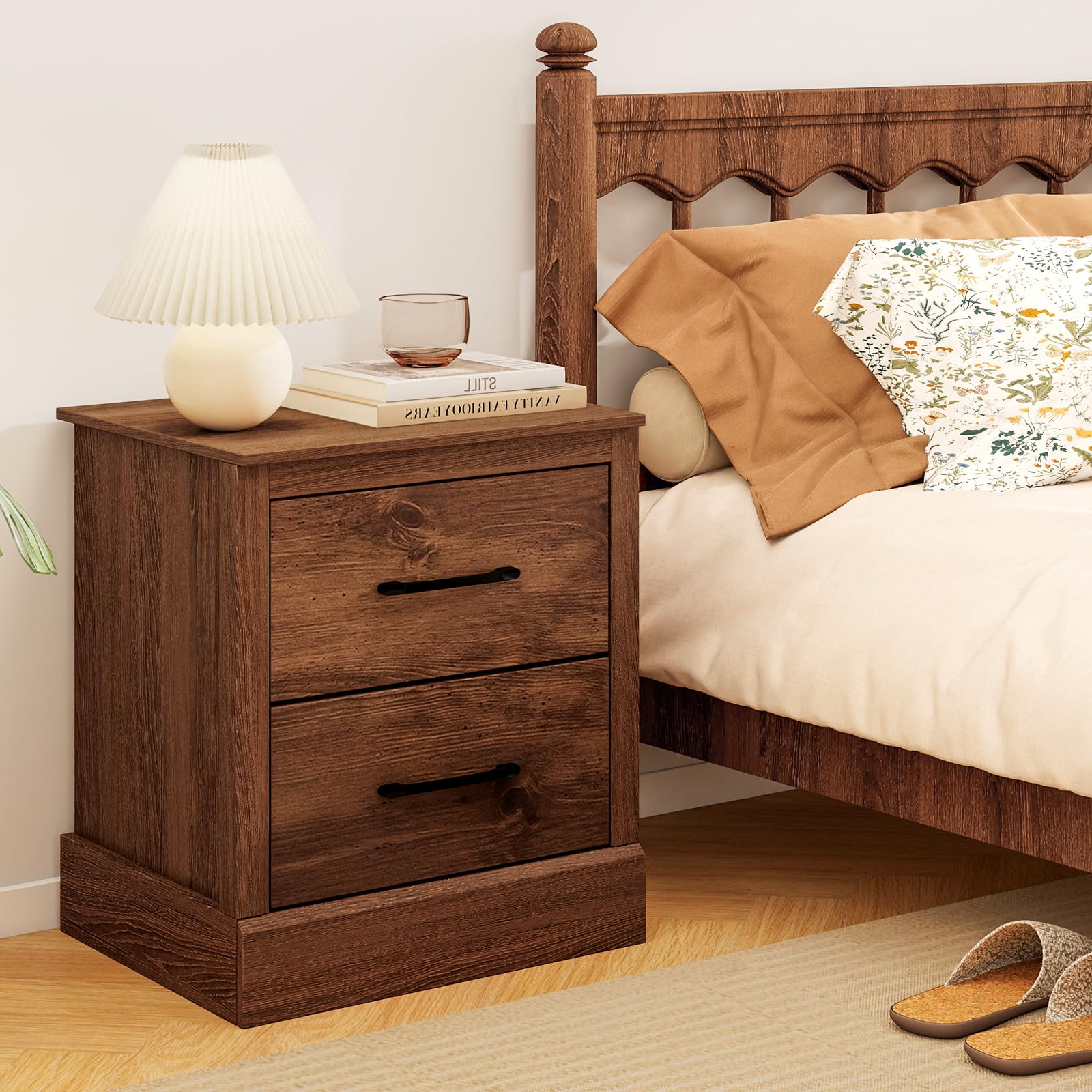 BEFOUNDLOVELY Farmhouse Nightstand with Drawers(1/2)