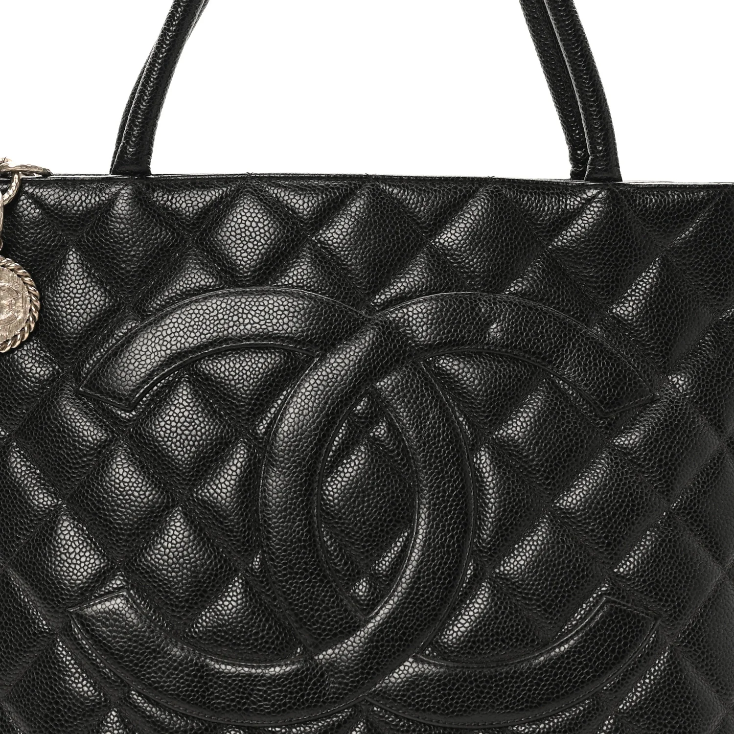 Caviar Quilted Medallion Tote Black - Top Club