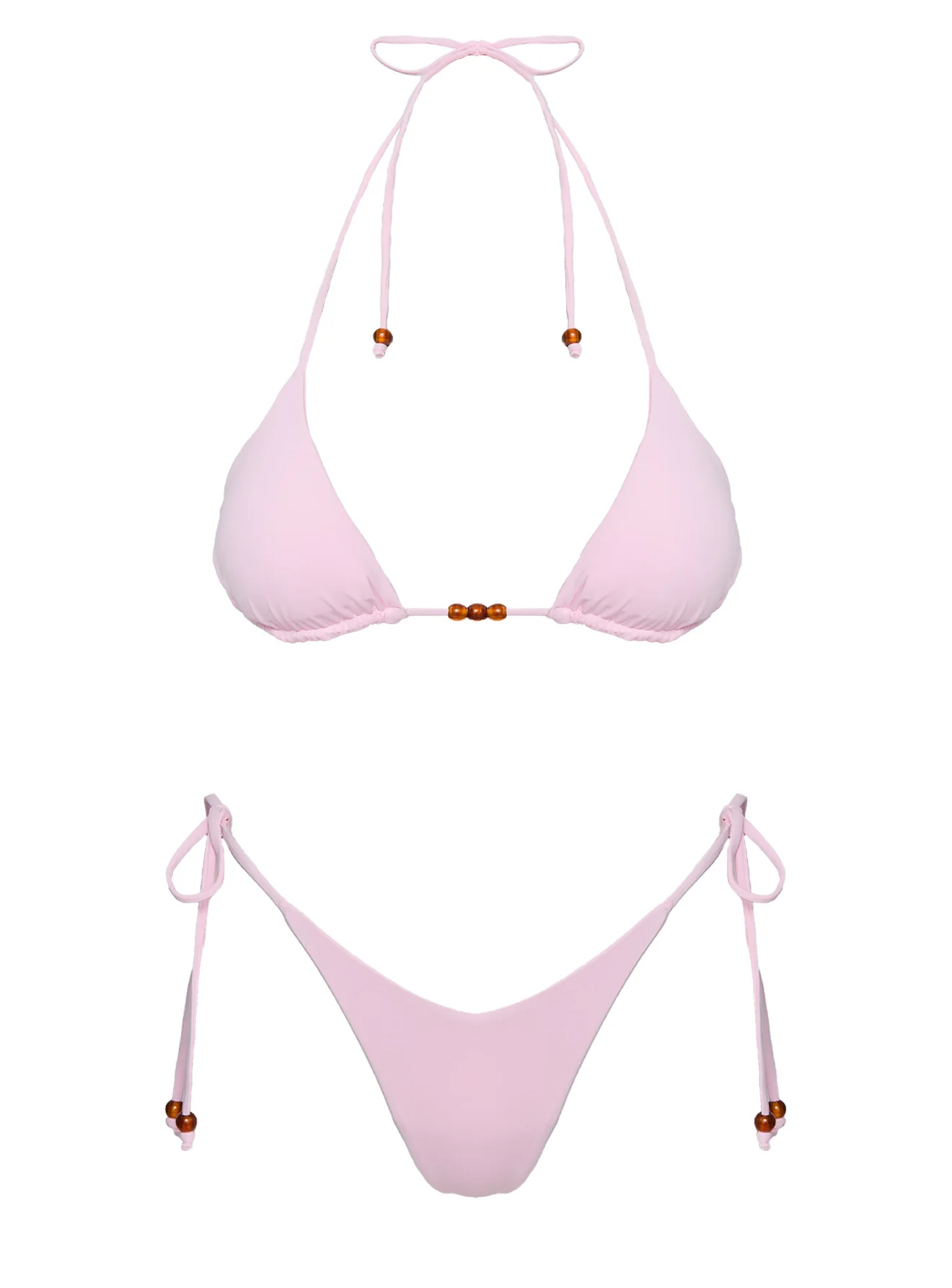 Nevaeh Beaded Triangle Bikini Top Pink