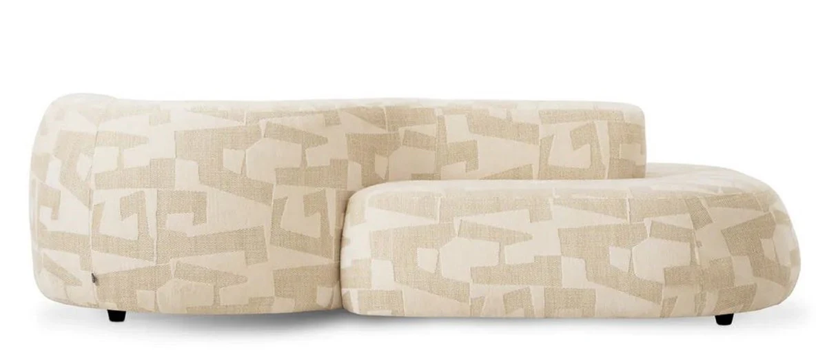 Luxury Sofa Sand Color / Black 223 cm - Living Room & Hotel Interior