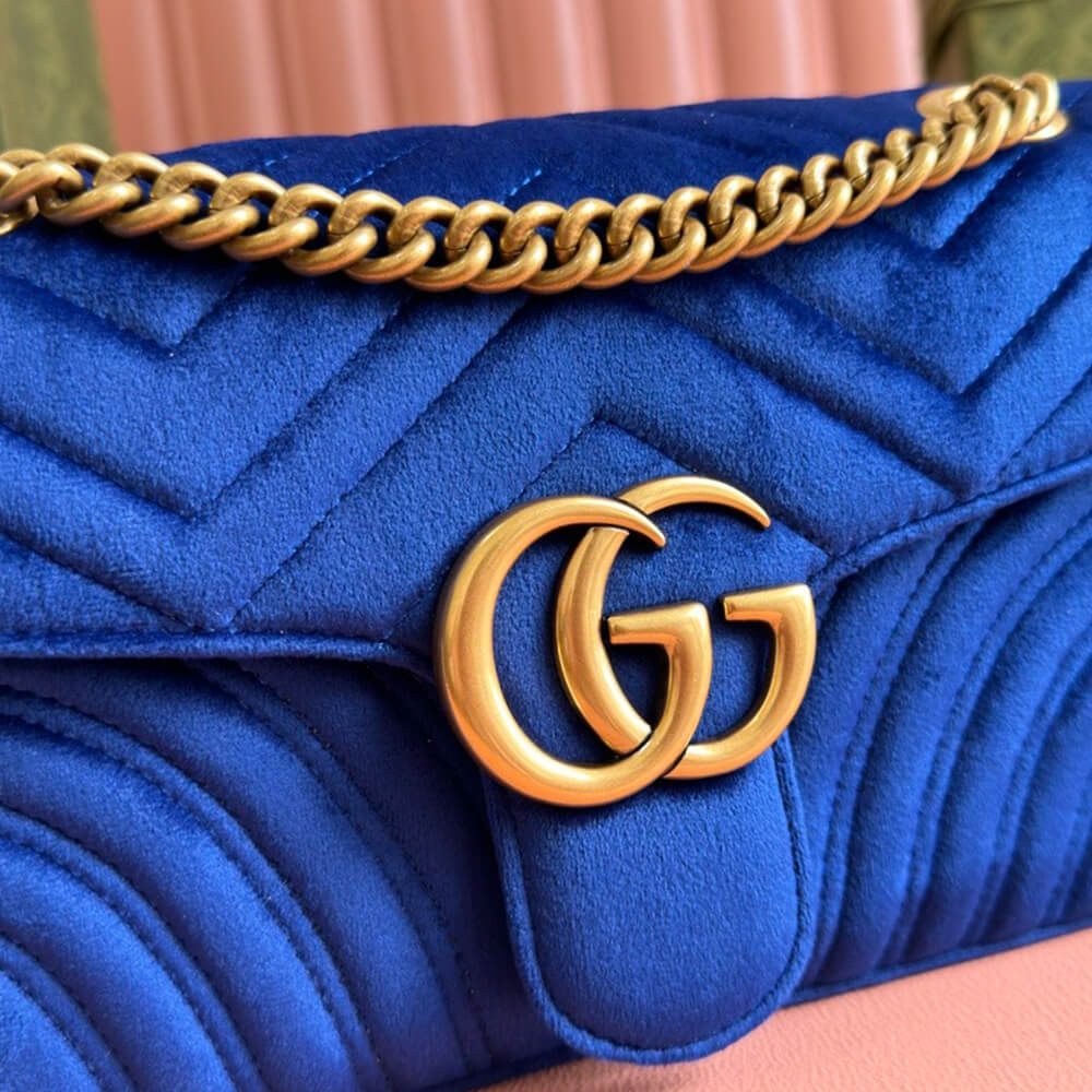 GG Velvet Small Marmont shoulder bag - Top Club