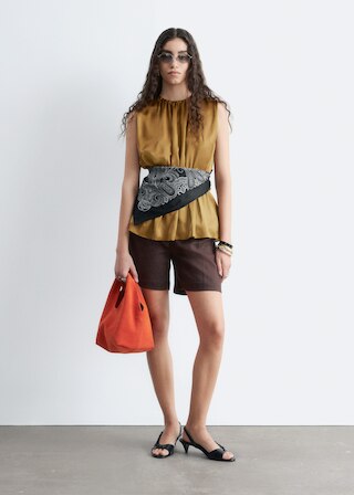 & Other Stories SLEEVELESS SILK FRILL TOP