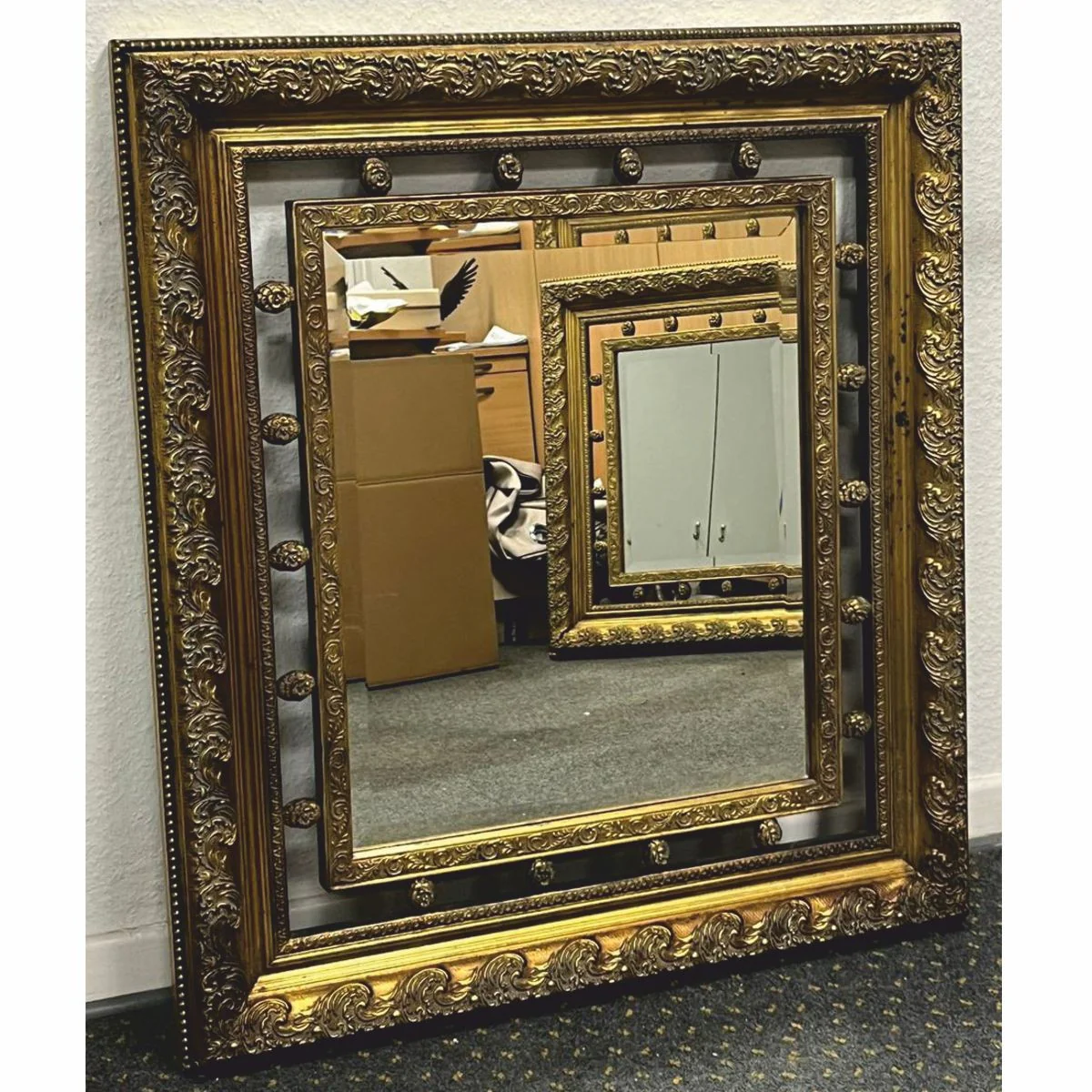 Baroque mirror antique gold H. 97 cm - Baroque style furniture