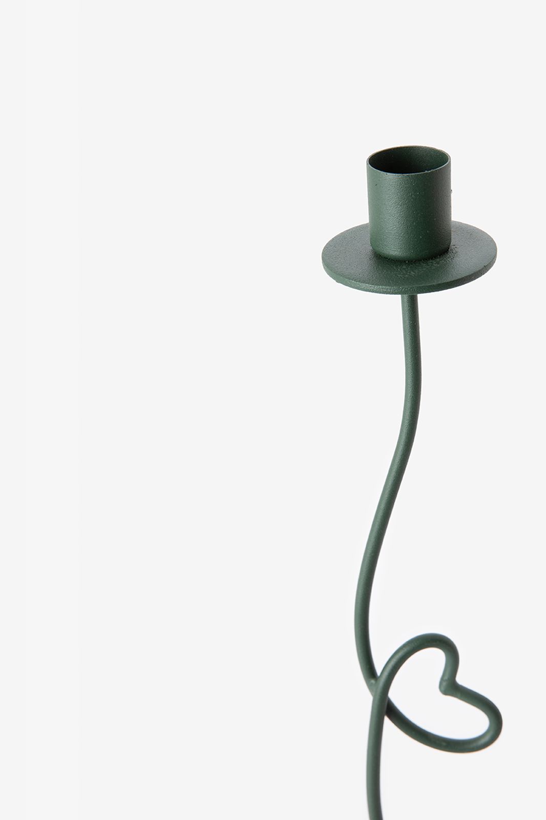 Donkergroene kandelaar met hart