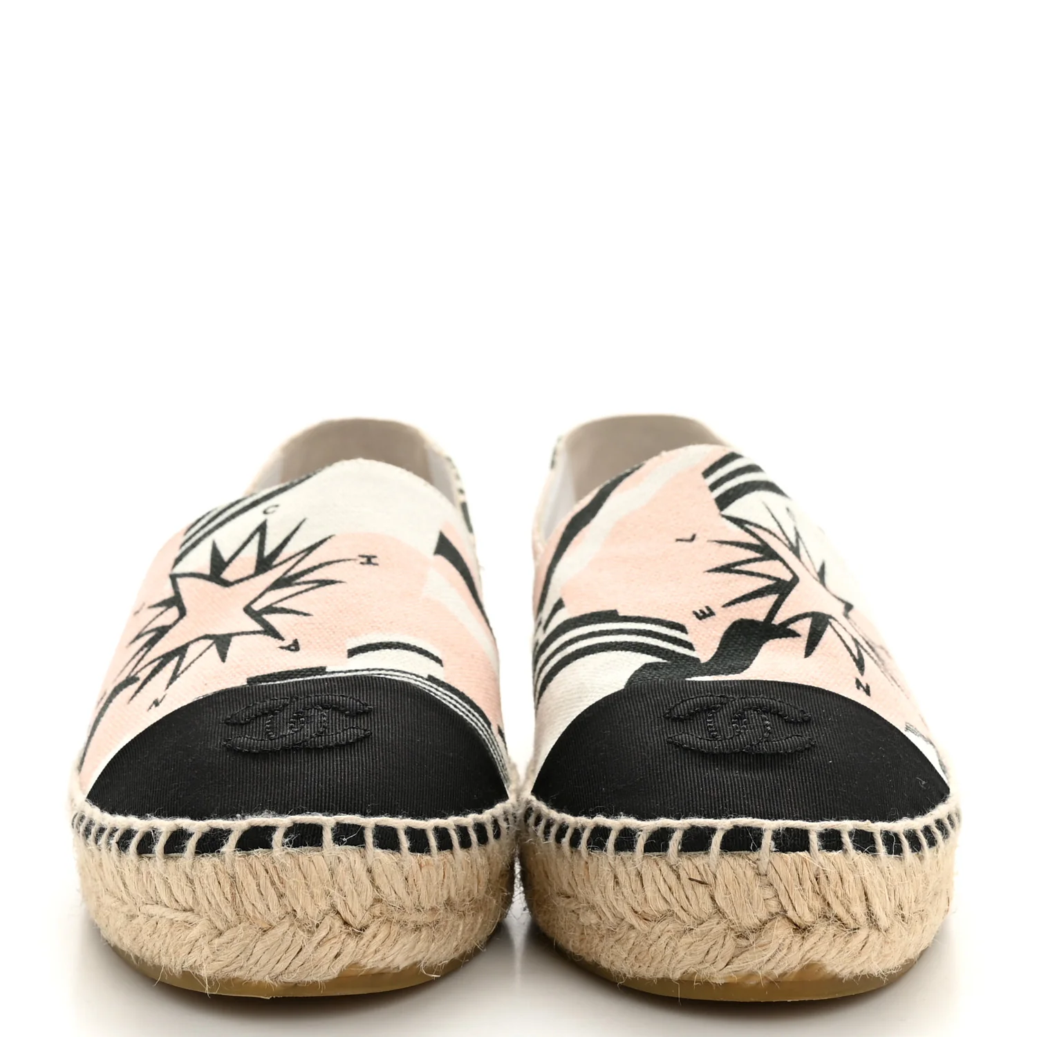 Fabric CC Espadrilles 39 Pink White Black - Top Club