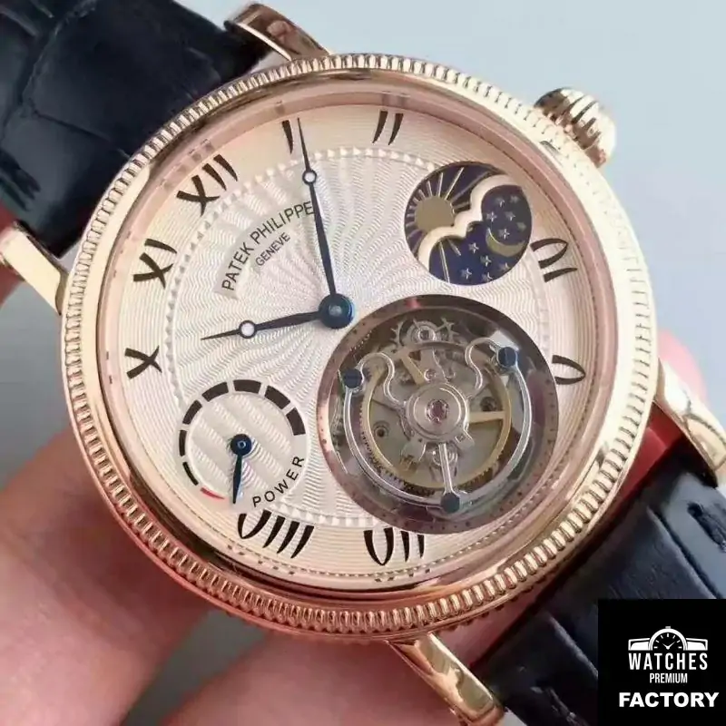 Patek Philippe Moonphase Tourbillon 18K Rose Gold Dial
