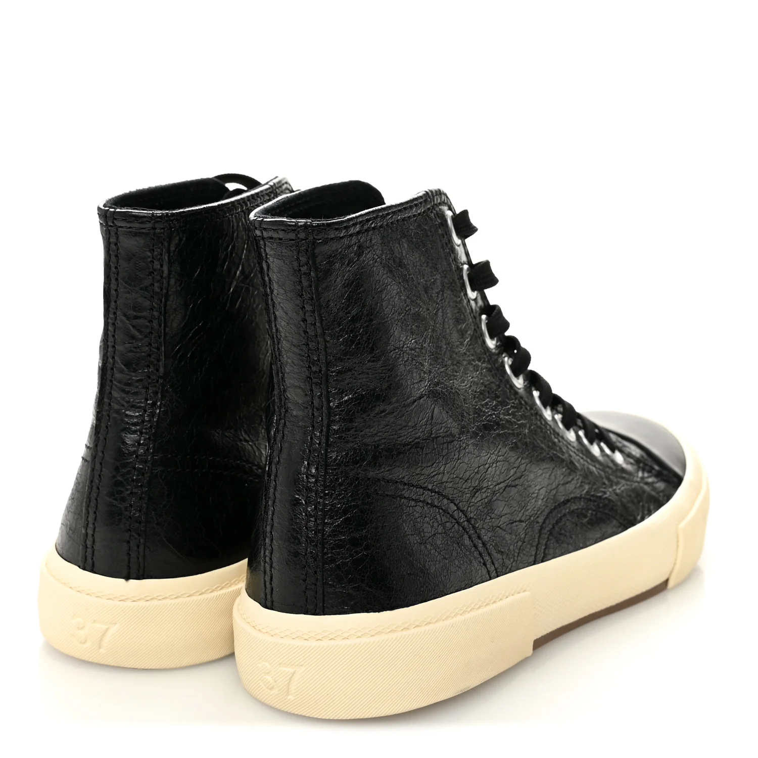 Agneau Arena Womens Paris High Top Sneakers 37 Black - Top Club