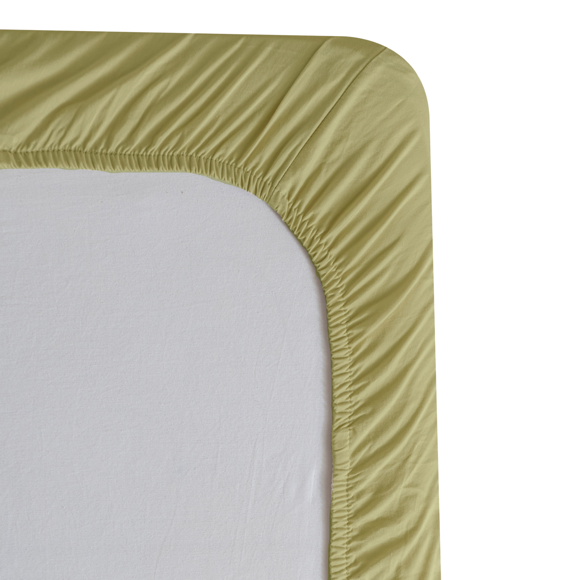 Hoeslaken Cotton Satin 180x200+35 cm khaki