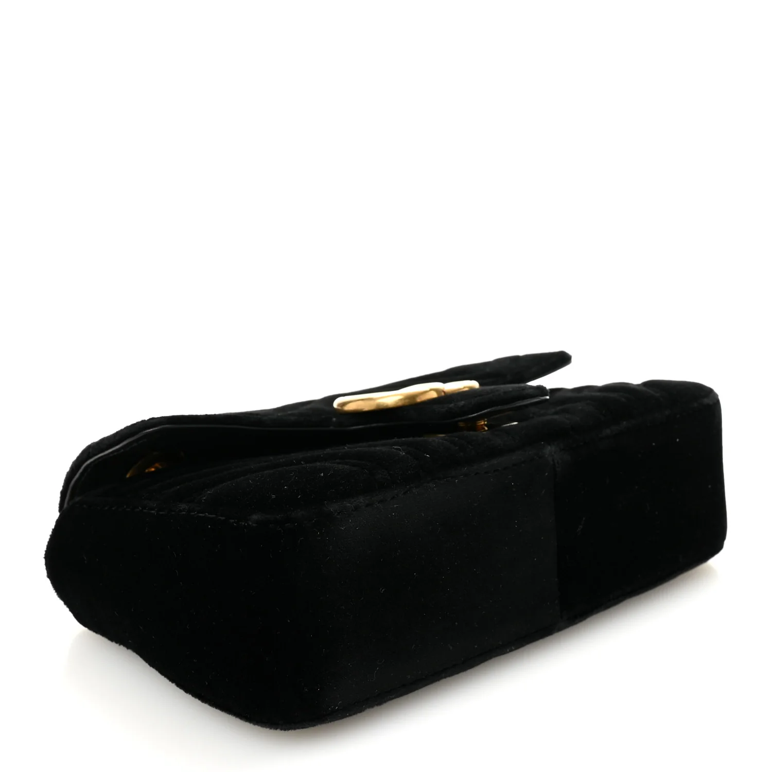 Velvet Matelasse Mini GG Marmont Shoulder Bag Black - Top Club