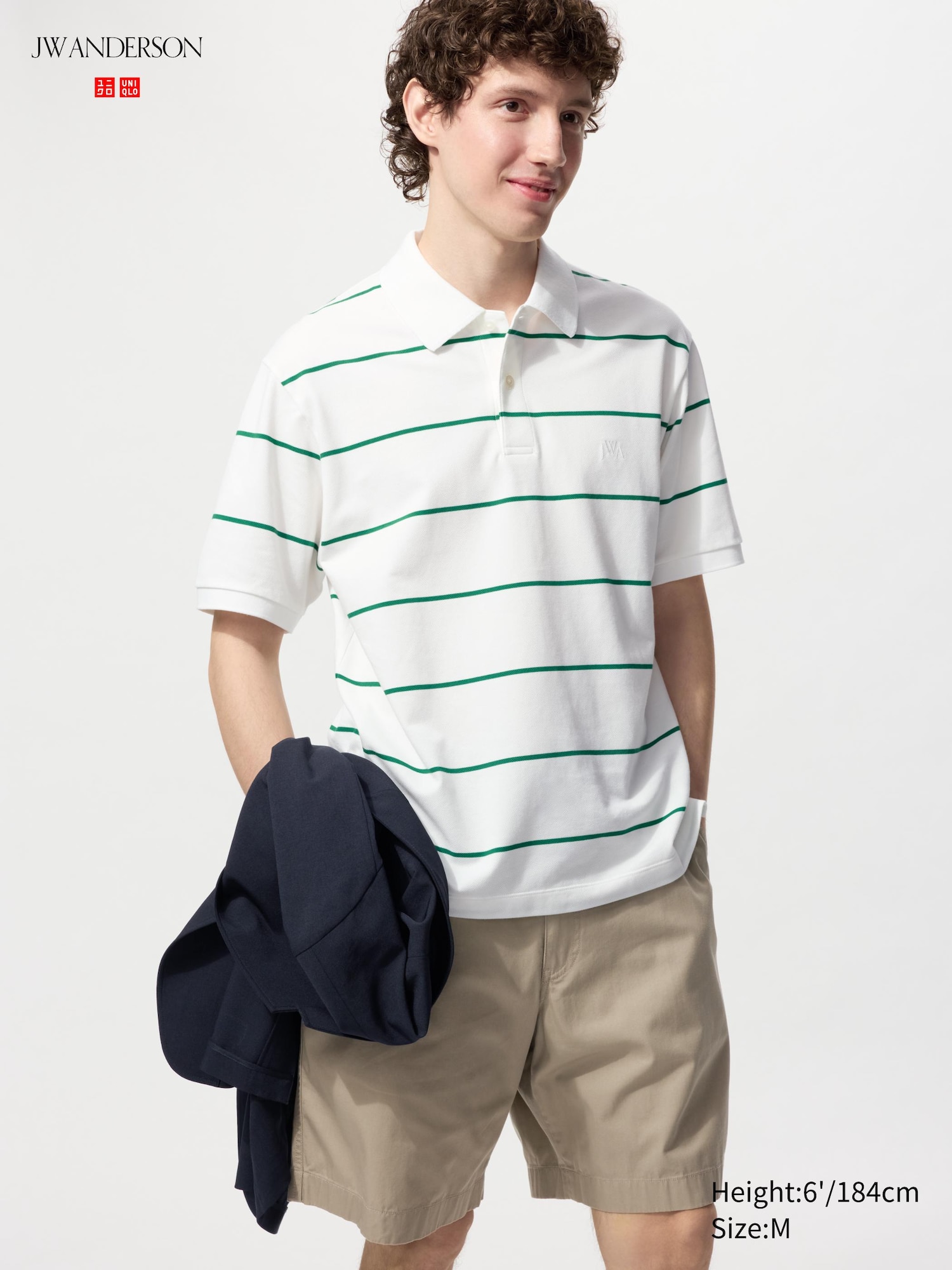 JW ANDERSON Dry Pique Striped Polo Shirt