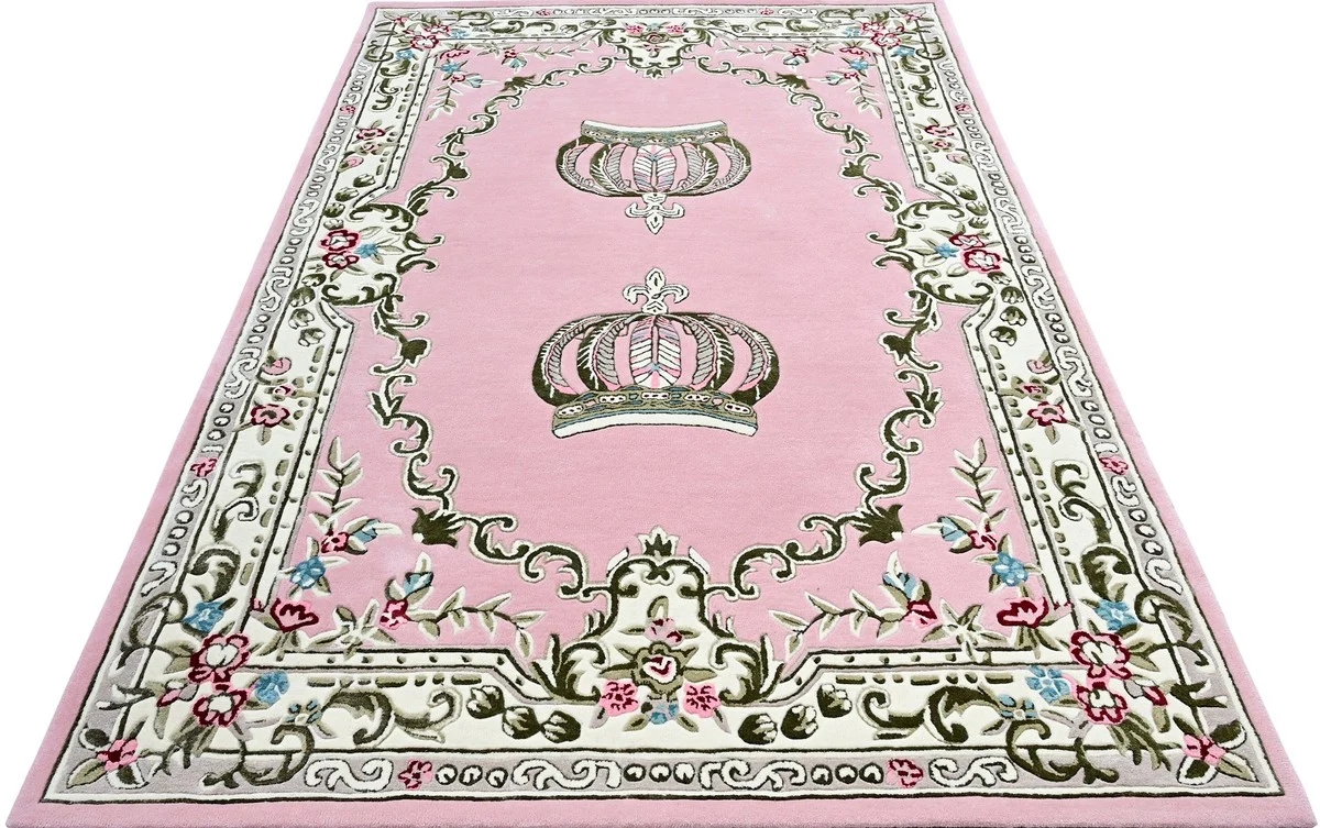 Pompöös by Luxury Baroque Carpet Crown by Harald Glööckler Pink - Various Sizes