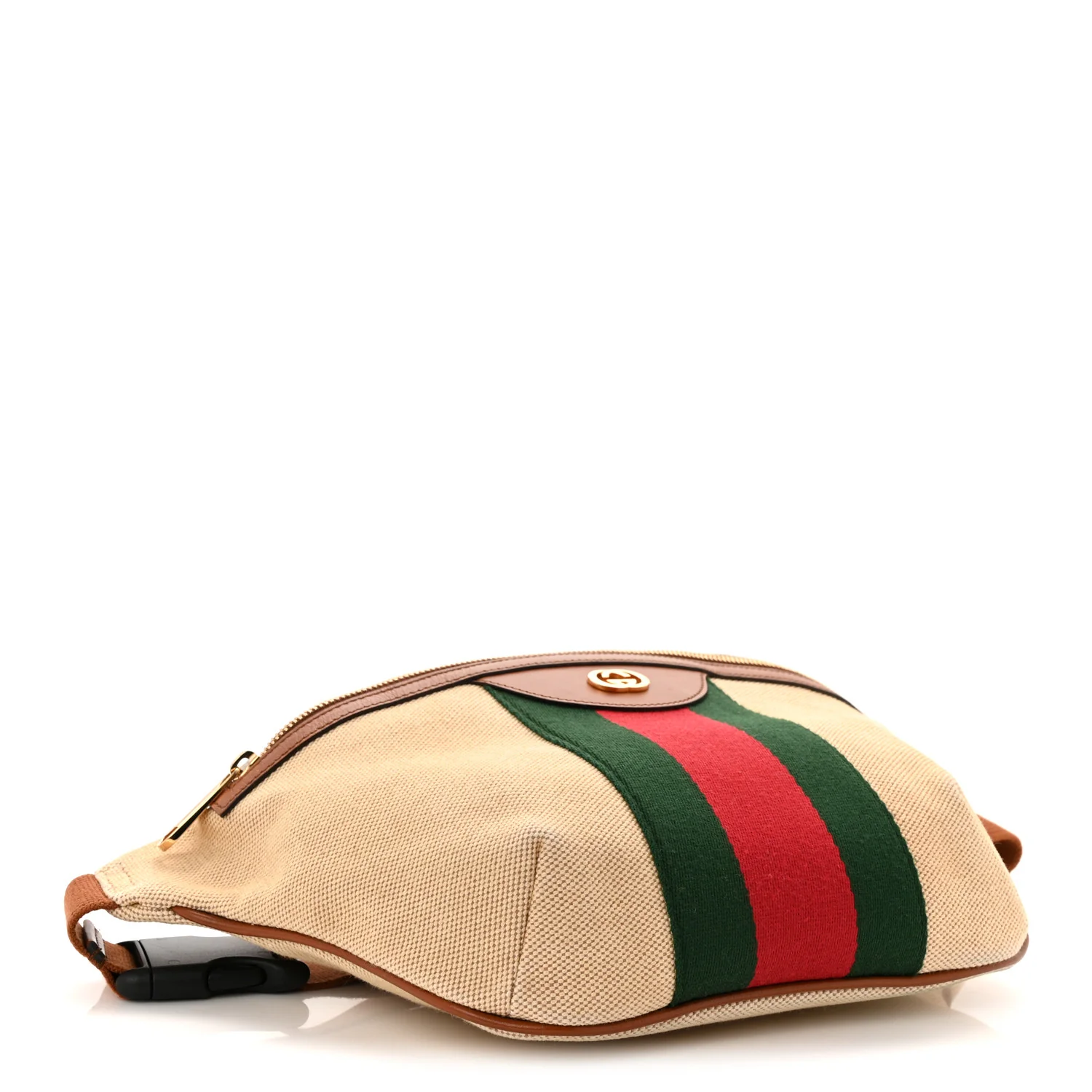 Vintage Canvas Web Belt Bag Sand Cuir - Top Club