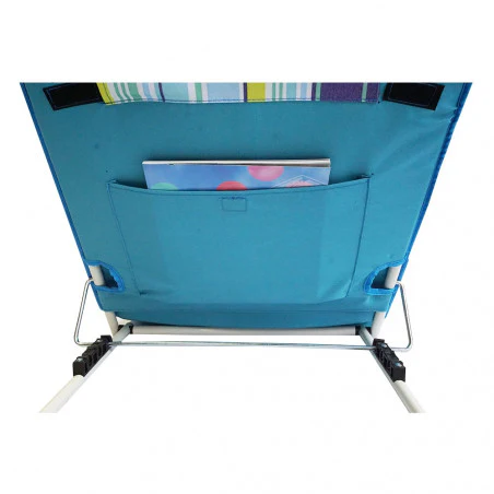 Hosa Folding beach lounger RECLINABLE BACKREST and headrest - blue