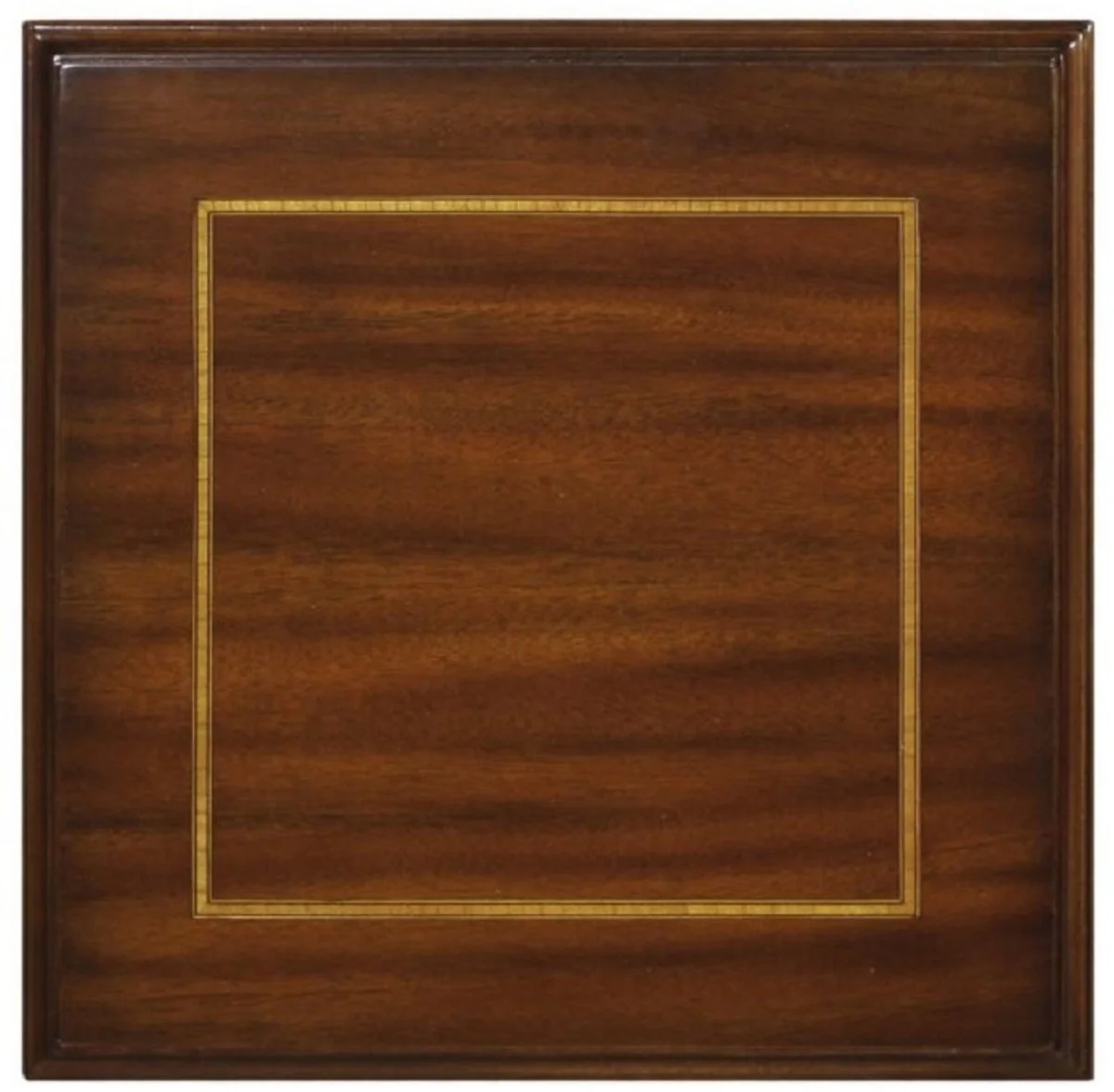Luxury Art Nouveau mahogany wood living room side table with drawer dark brown / gold 40 x 40 x H. 61 cm - luxury quality