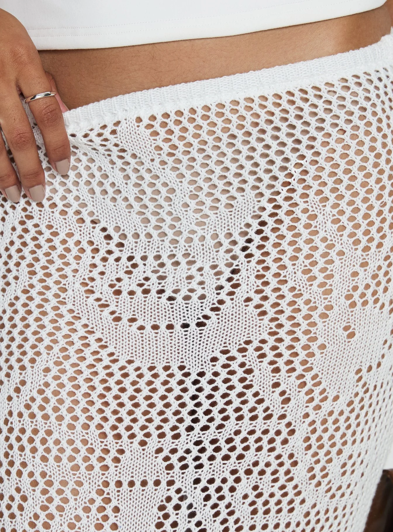 Wisteriah Sheer Maxi Skirt White