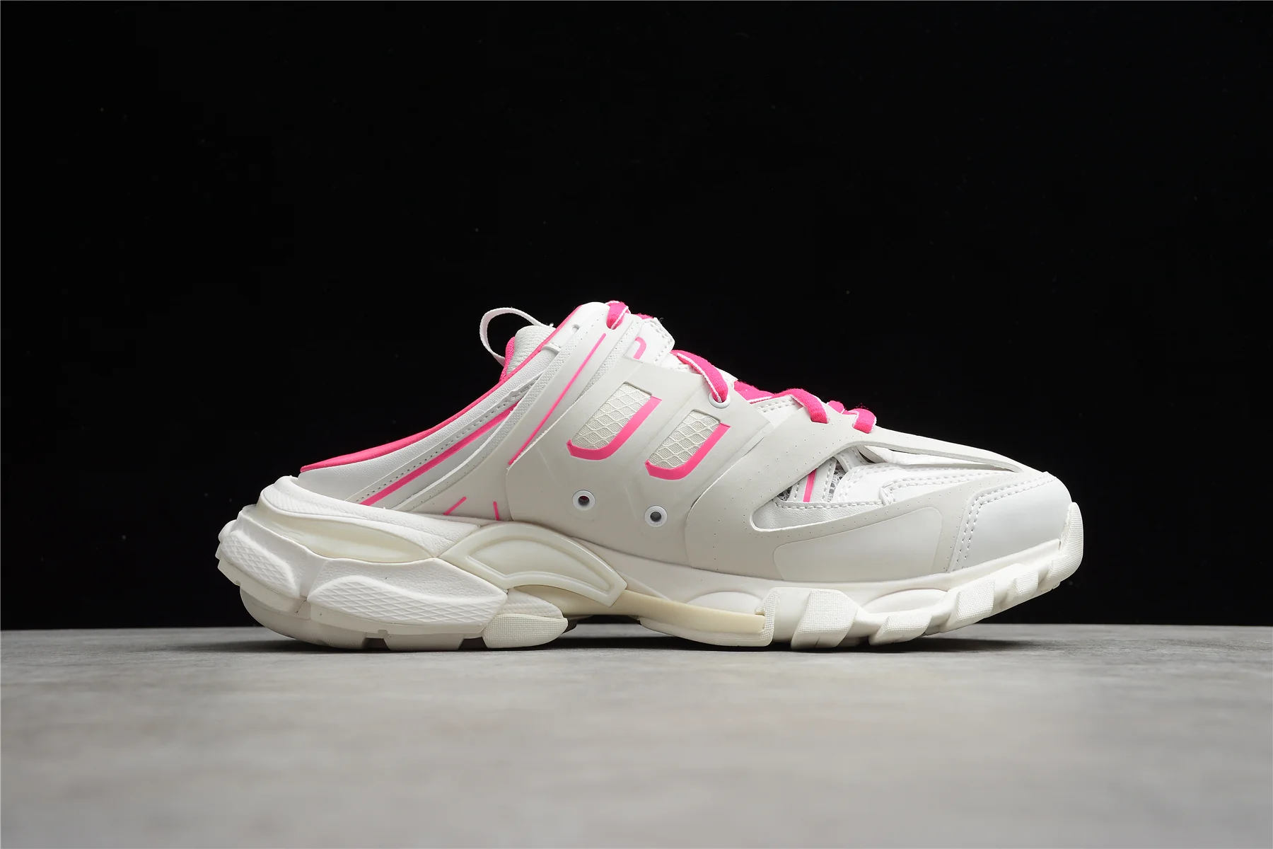 Balenciaga Track Mule in White/Rose Red - Sneaker Replica Workshop
