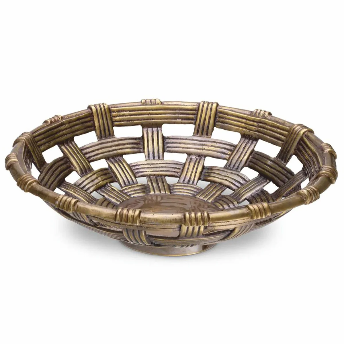 Luxury decorative aluminum bowl vintage brass 34.5 cm - decorative accessories