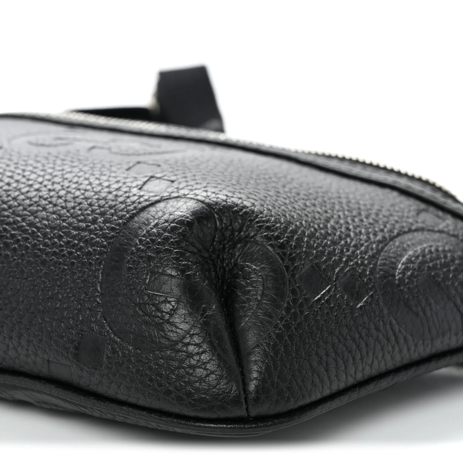 Piuma Calfskin Jumbo GG Embossed Small Belt Bag Black - Top Club