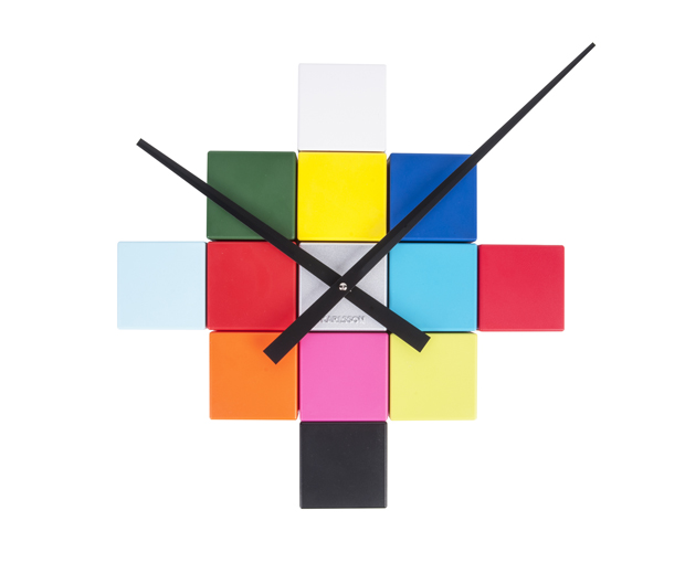 Wall clock DIY Cubic multi colour