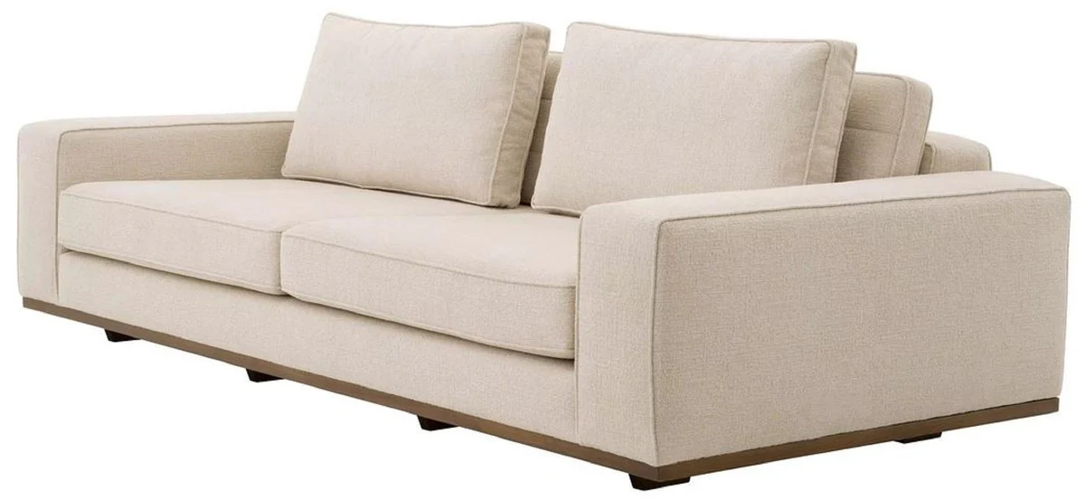 Luxury sofa beige / brown 236 x 110 x H. 80 cm - Living room sofa with cushions - Living room furniture - Luxury furniture - Living room furnishings - Luxury furnishings - Luxury quality